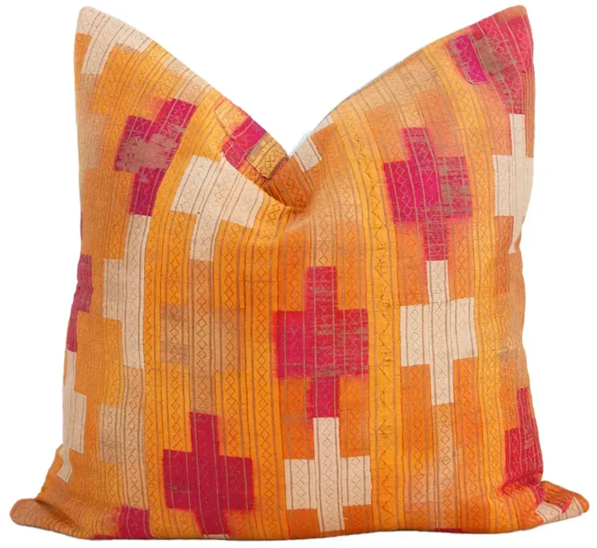 Sahara Sunset Silk Phulkari Pillow - de-cor