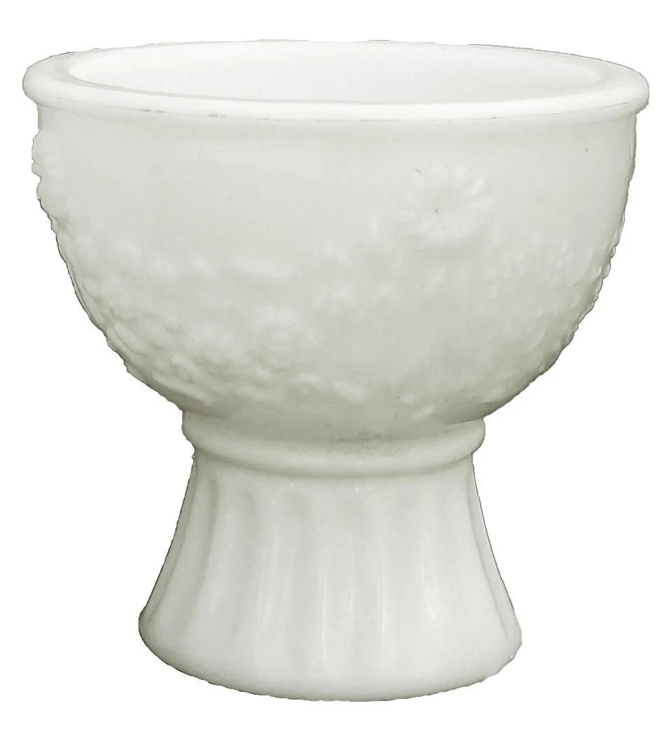 1950s Milk Glass Coupes / Planters - Set of 2 - Chez Vous - White - 3.6" w x 3.75" h