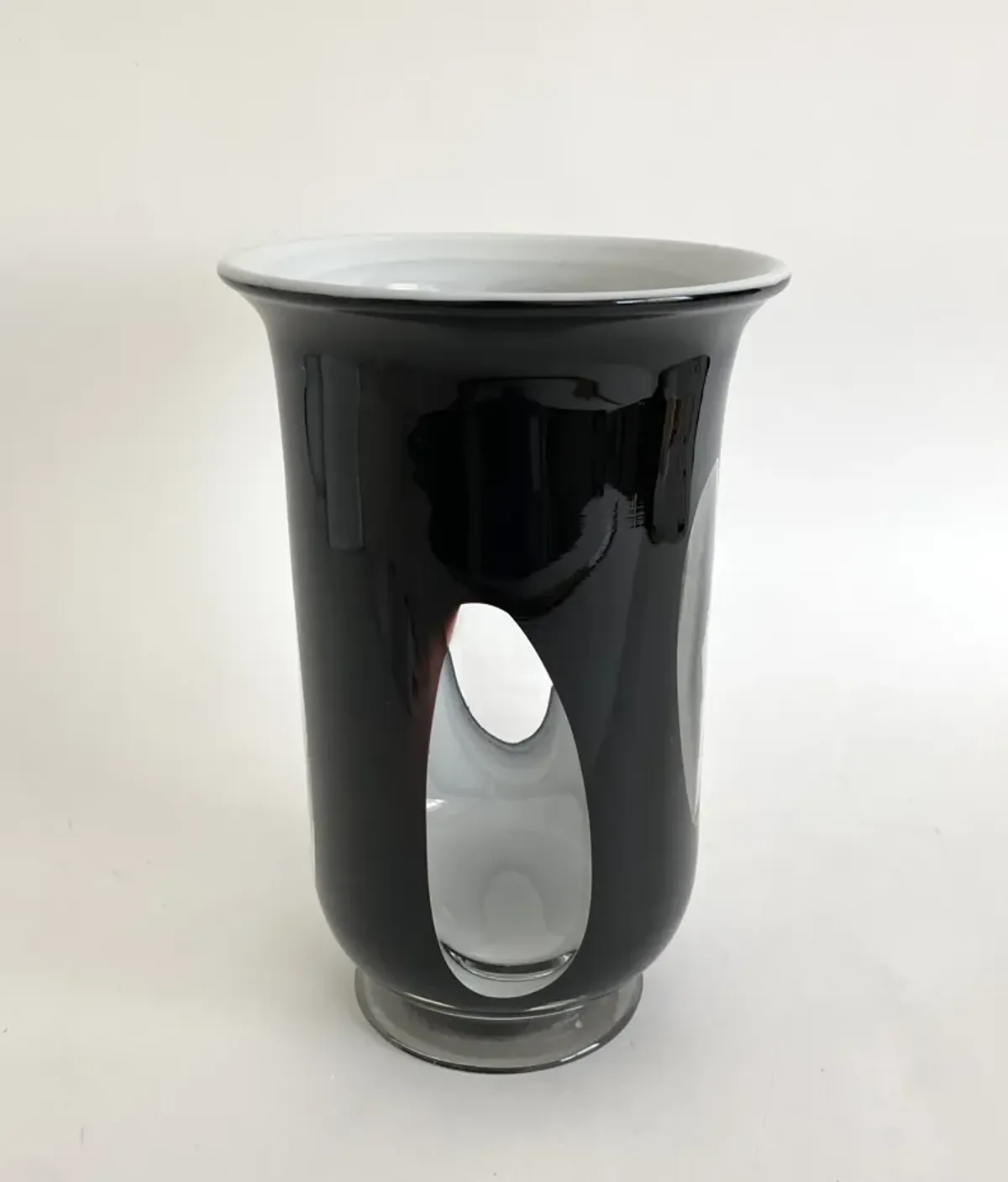 Murano Window Pane Vase - Ballyhoo - Black