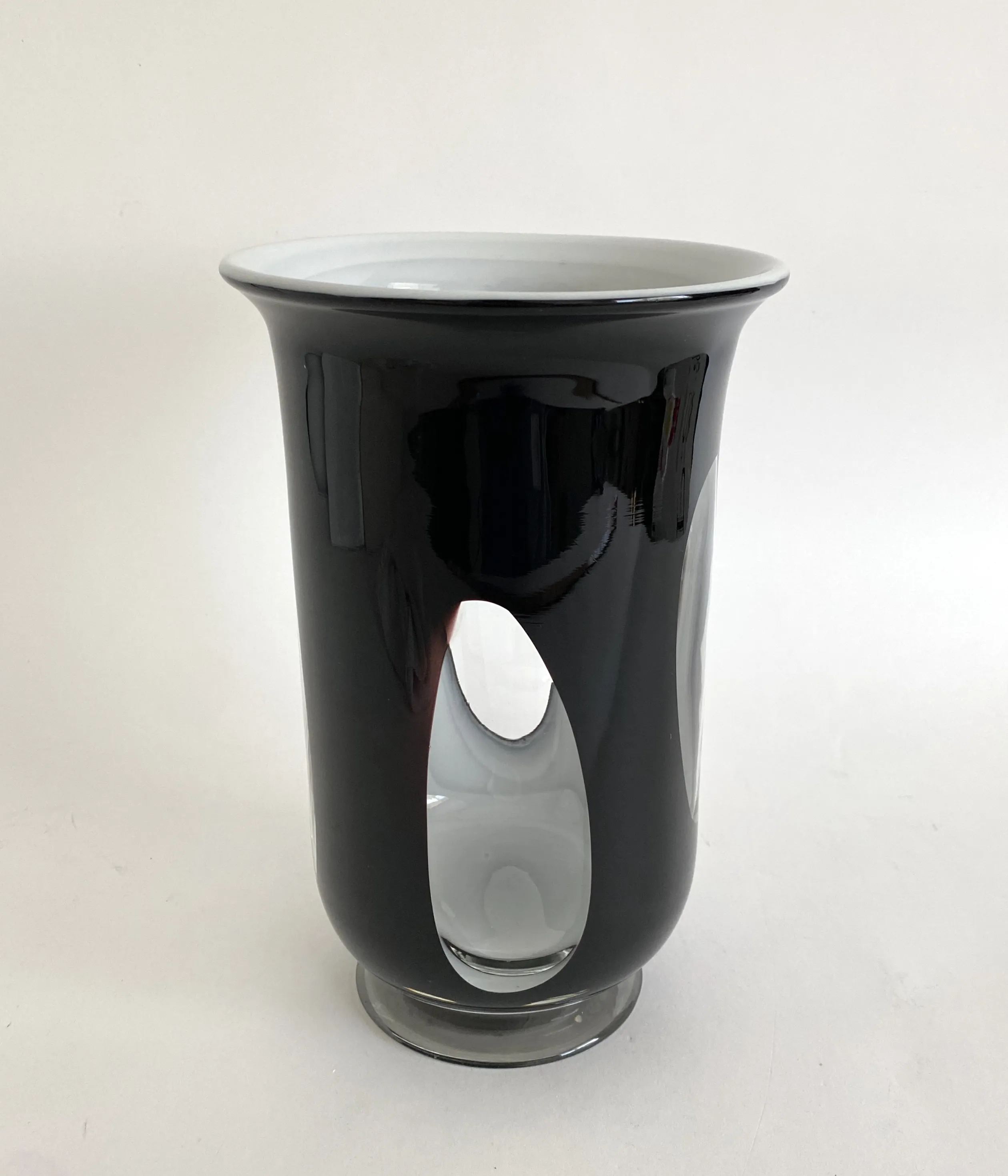 Murano Window Pane Vase - Ballyhoo - Black