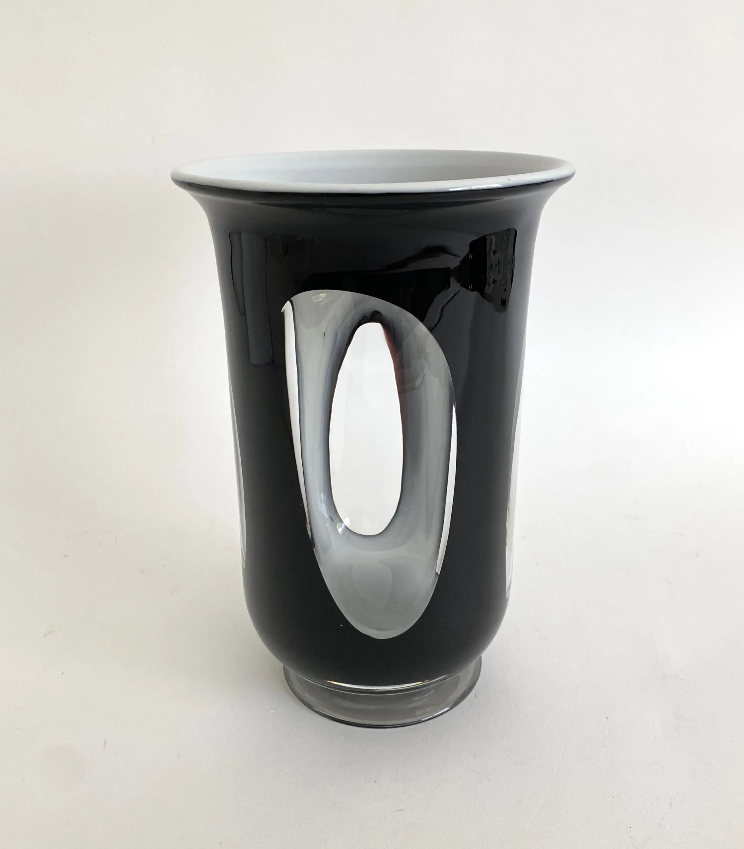 Murano Window Pane Vase - Ballyhoo - Black