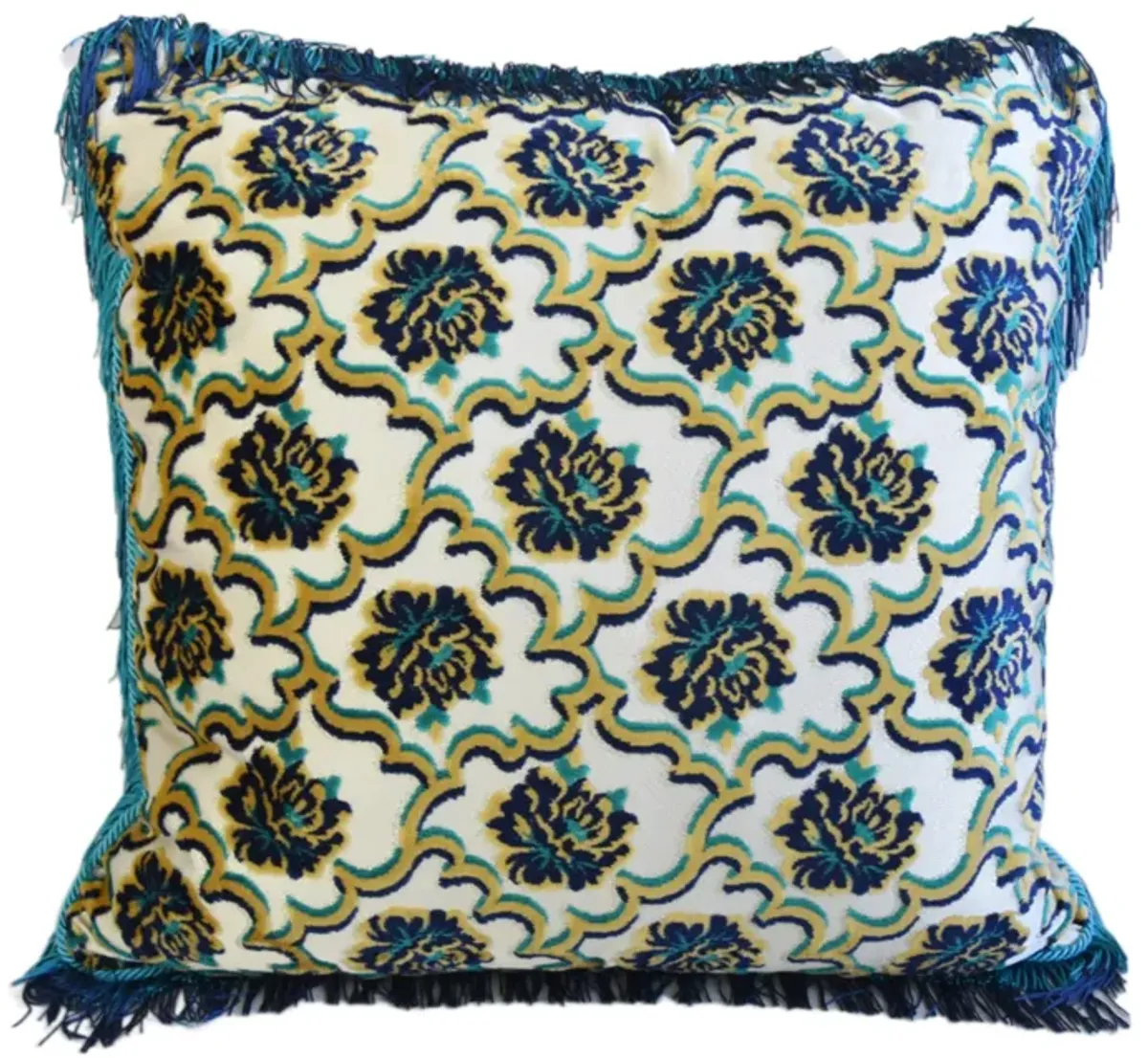 French Floral Velvet W/ Trim Pillow