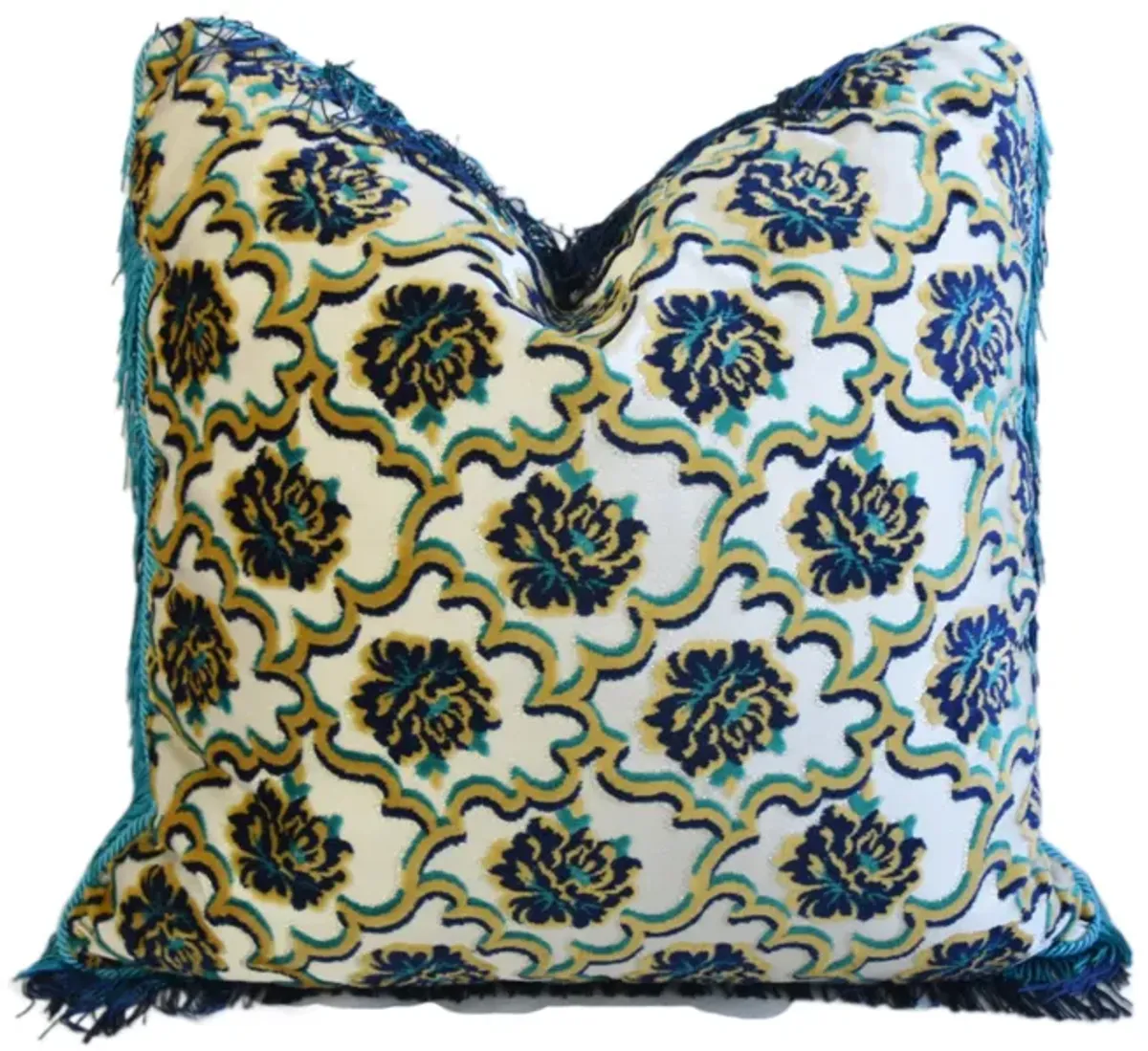 French Floral Velvet W/ Trim Pillow