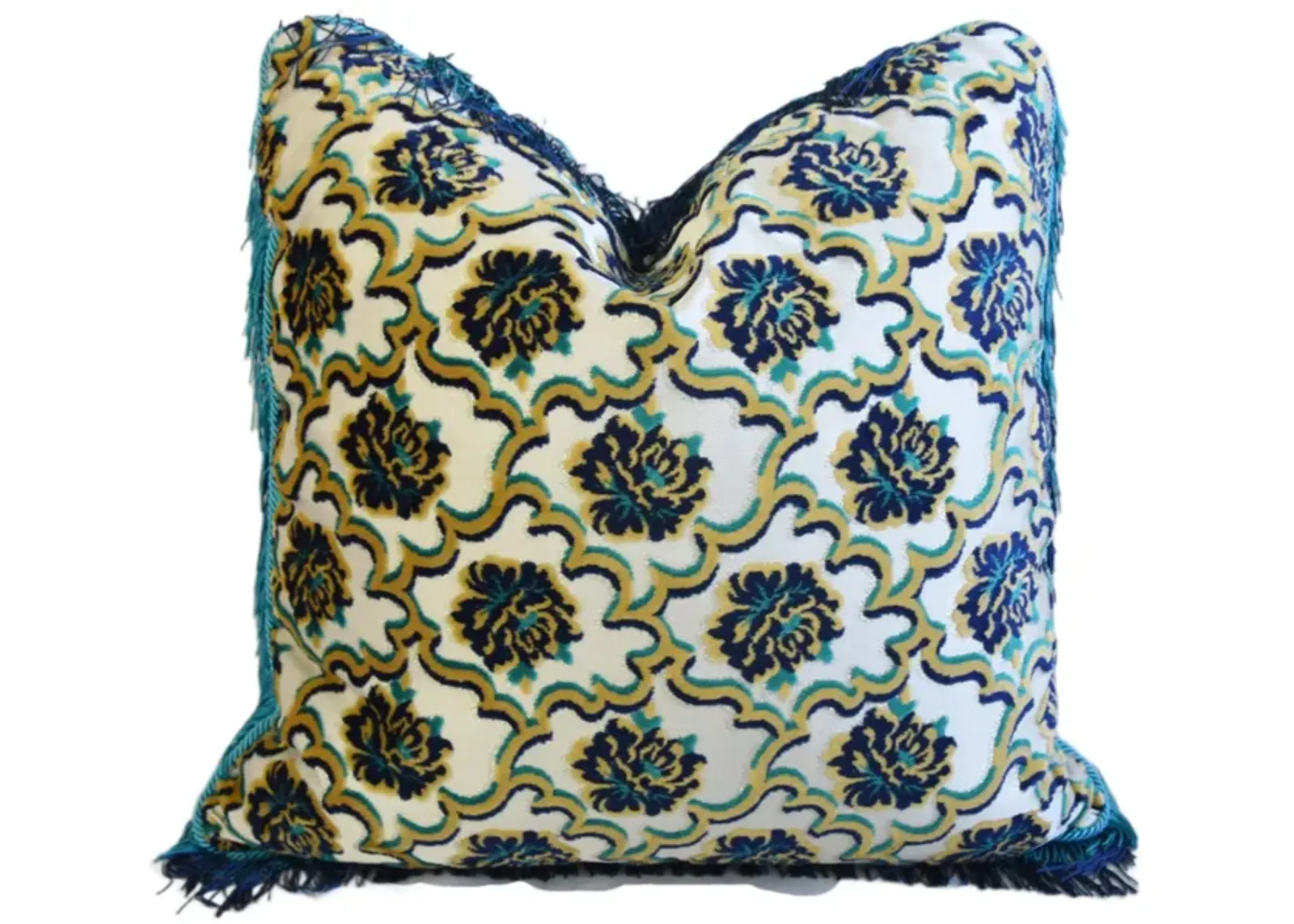 French Floral Velvet W/ Trim Pillow