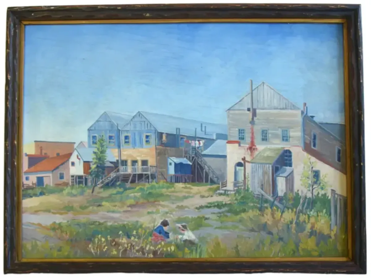 Joseph Zeller Buildings Meadow Landscape - Blue