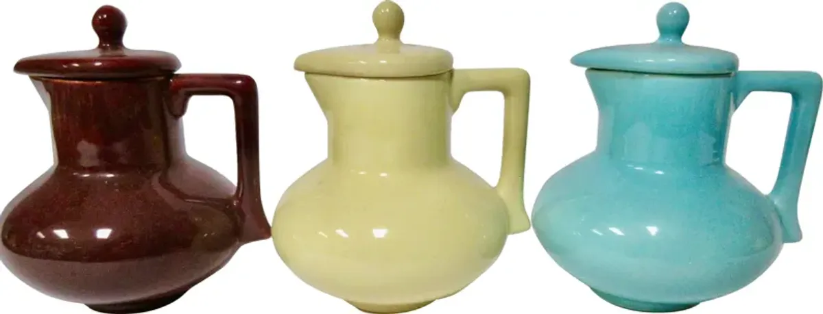 1930s Gladding McBean Jug Collection Set of 3 - The Emporium Ltd. - Blue