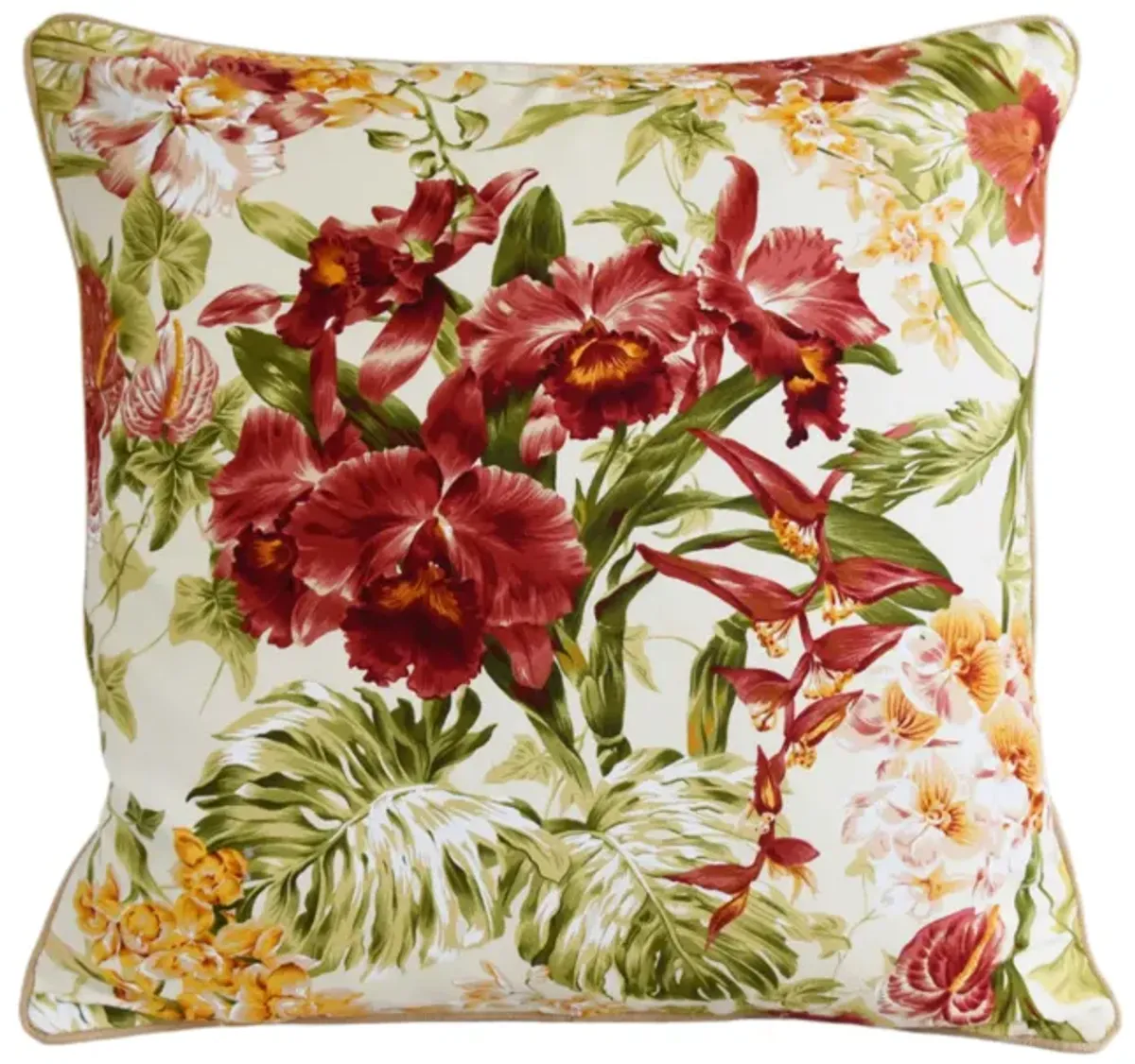 Tropical Orchid Cotton & Linen Pillow