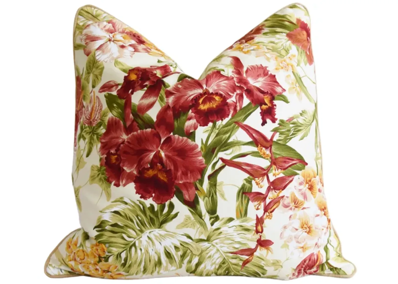 Tropical Orchid Cotton & Linen Pillow