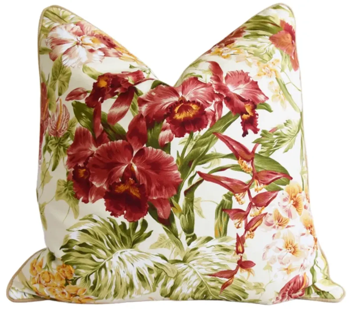 Tropical Orchid Cotton & Linen Pillow