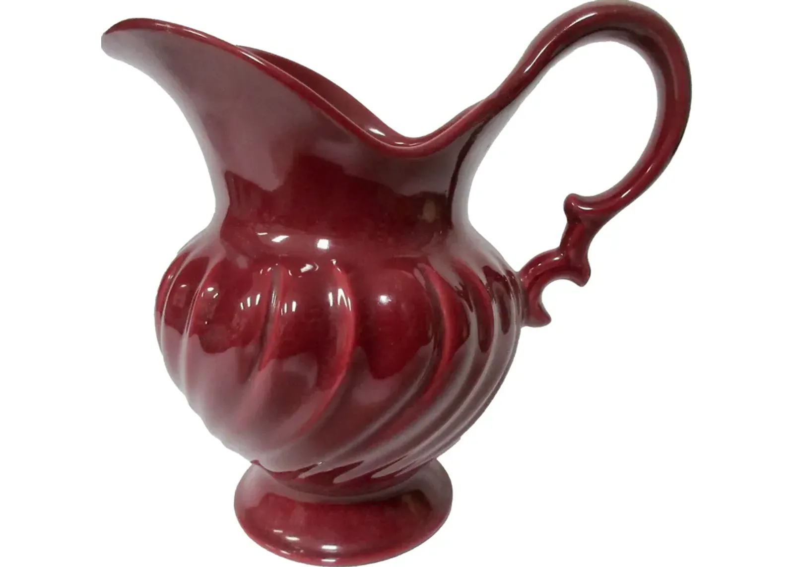 1940s Gladding McBean Swirl Pitcher - The Emporium Ltd. - Red