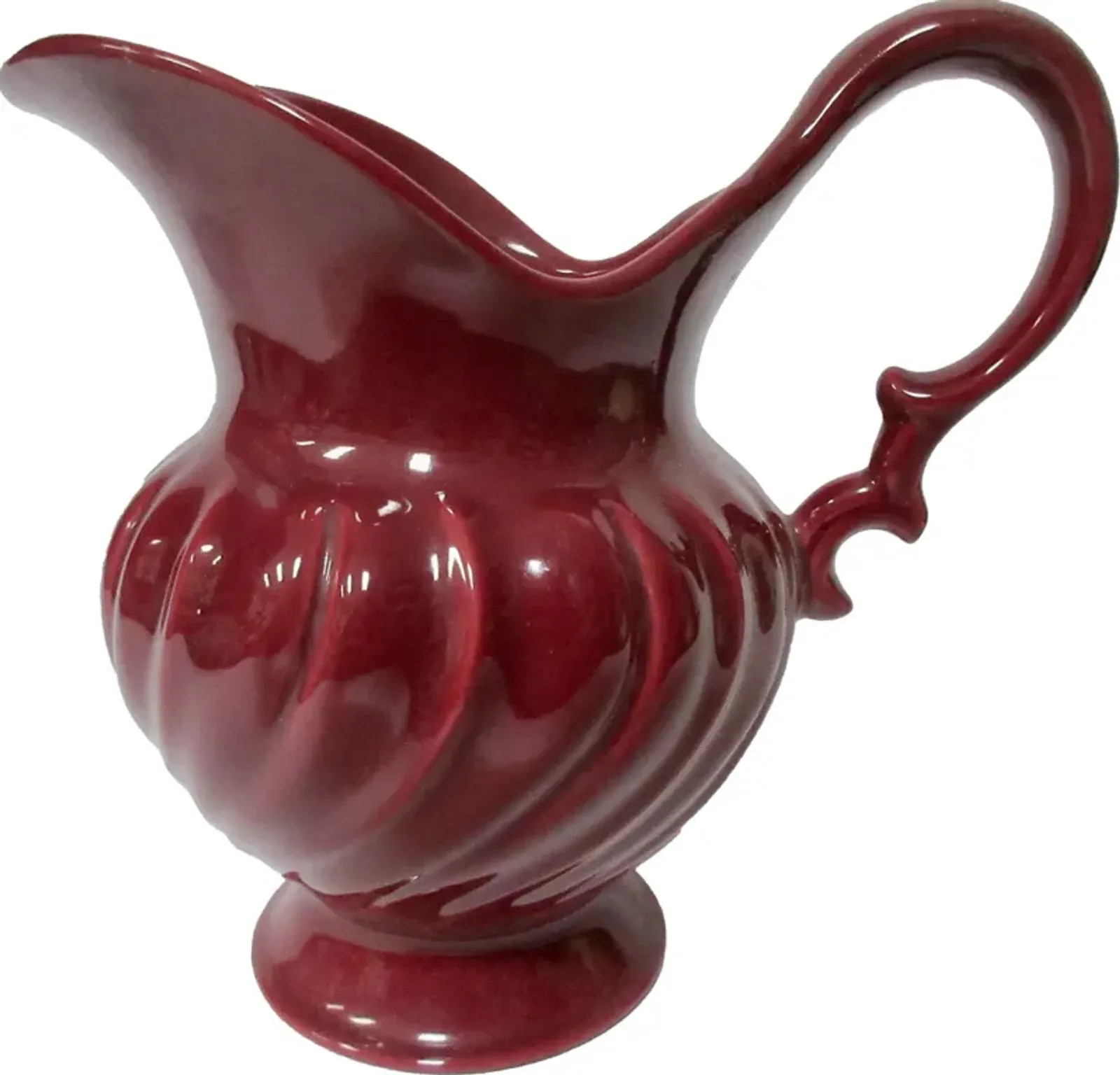 1940s Gladding McBean Swirl Pitcher - The Emporium Ltd. - Red