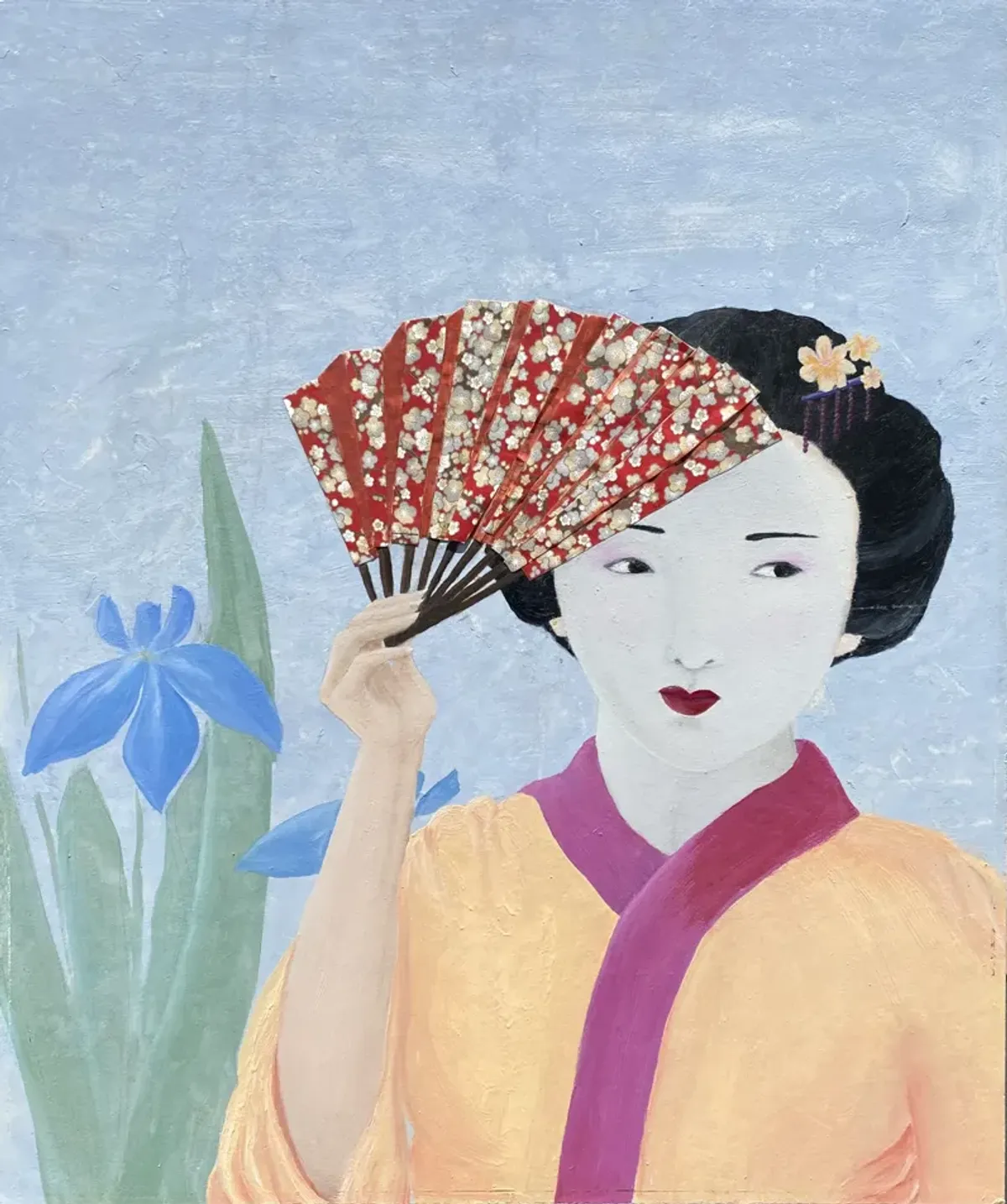 'Geisha with Fan' by Liza Anglia Bebon - McNaught Fine Art