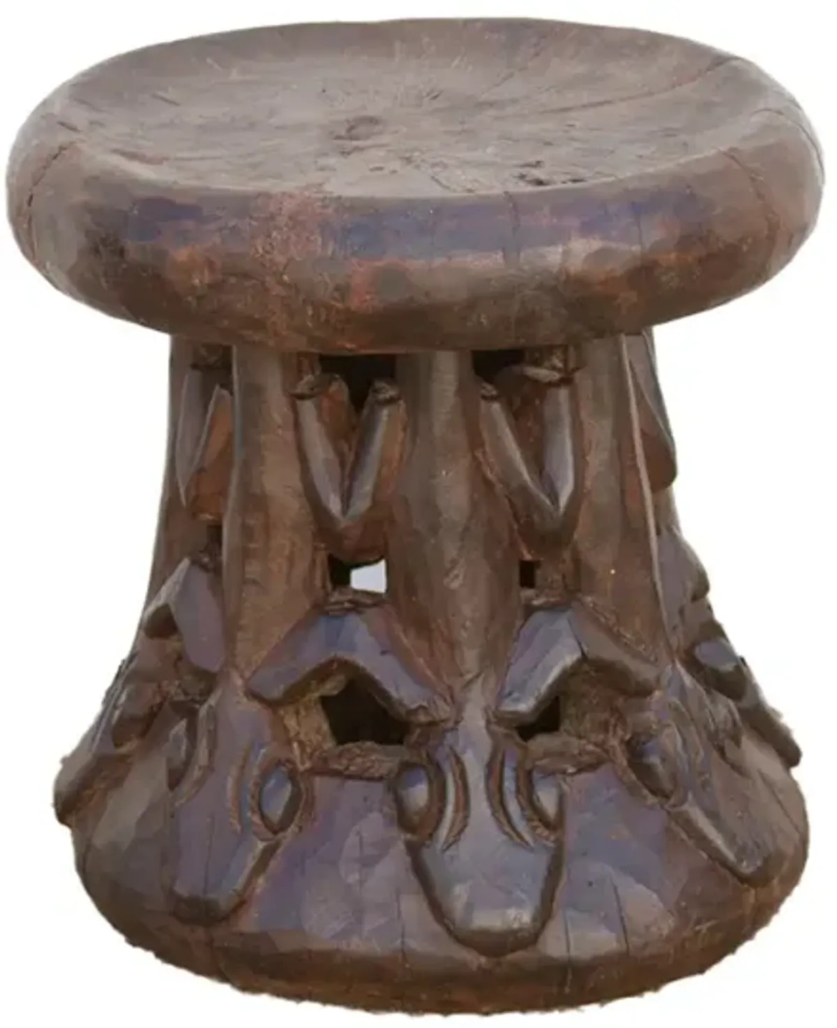 Vintage African Bamileke Stool - de-cor - brown