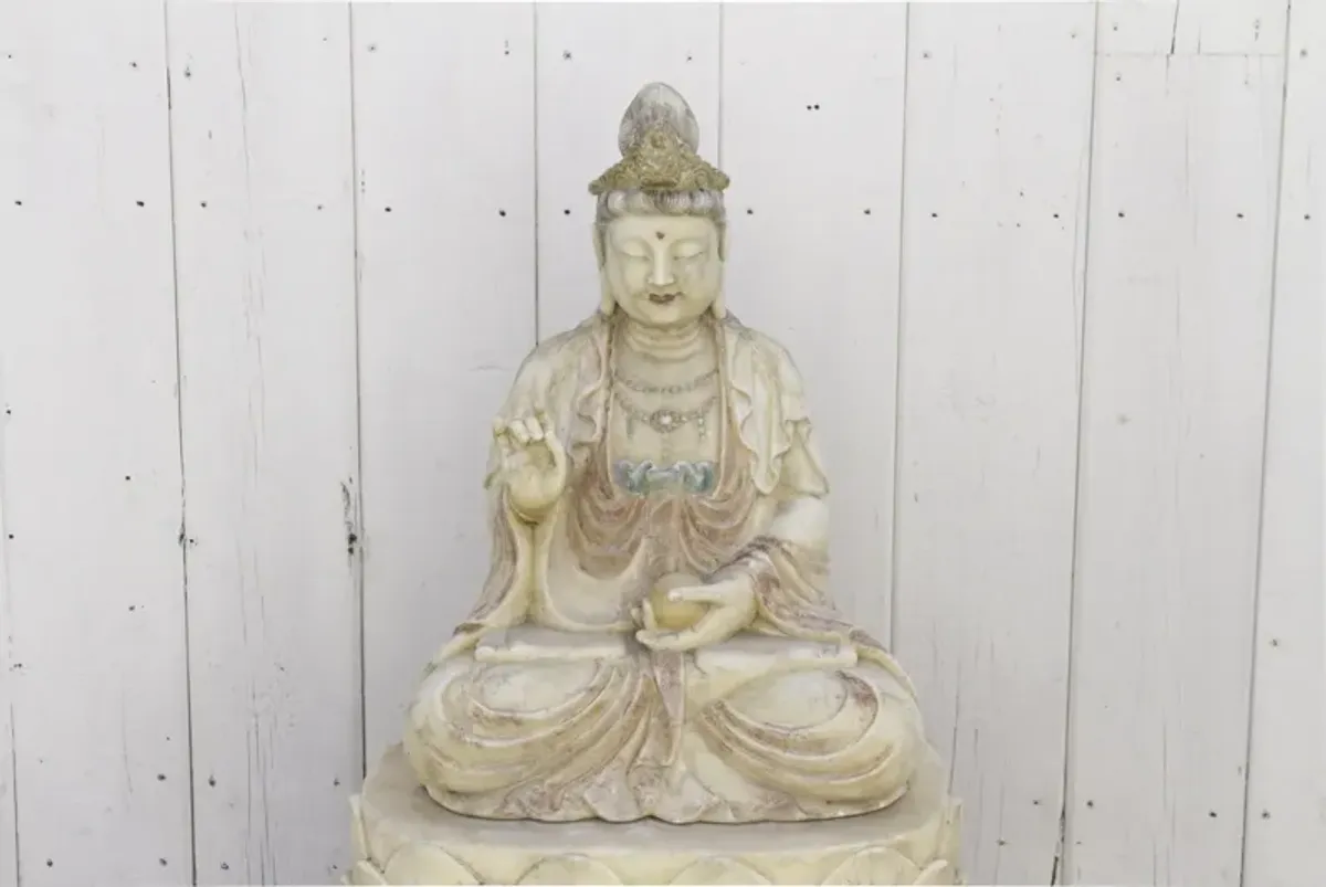 Exceptional Finely Carved Marble Buddha - de-cor