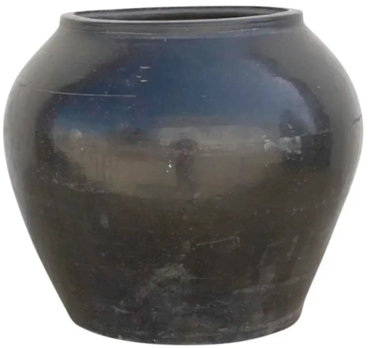 Black Rustic Clay Water Pot - de-cor