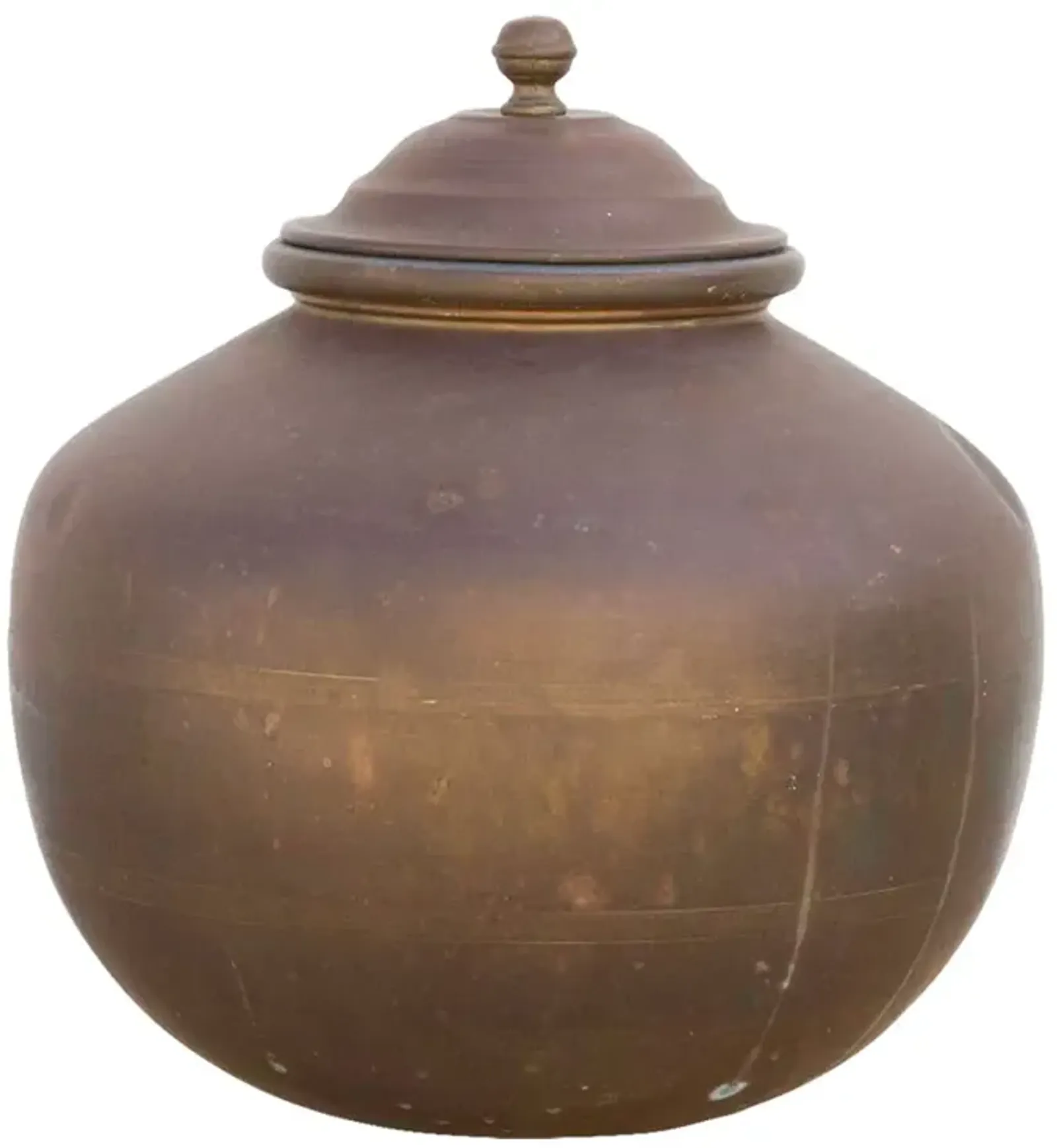 Indian Antique Brass Water Pot - de-cor - Brown