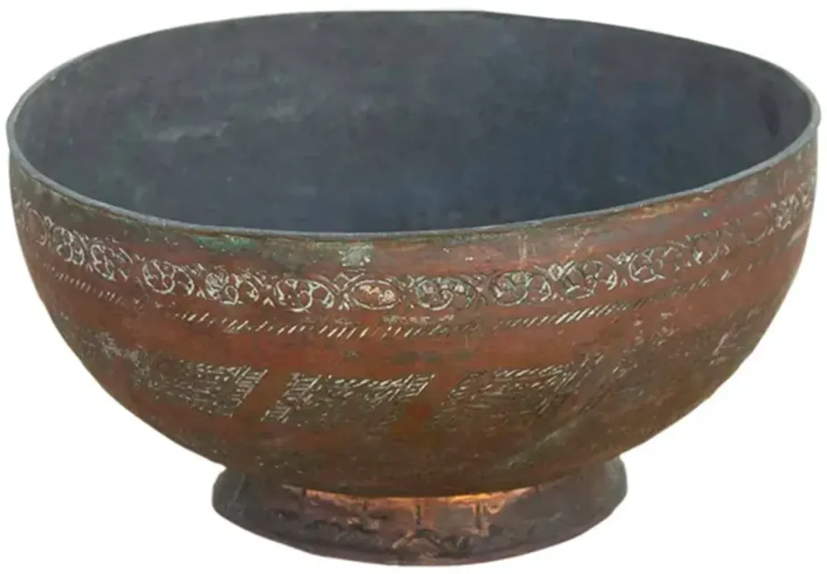 19th Century Indian Copper Bowl - de-cor - Brown