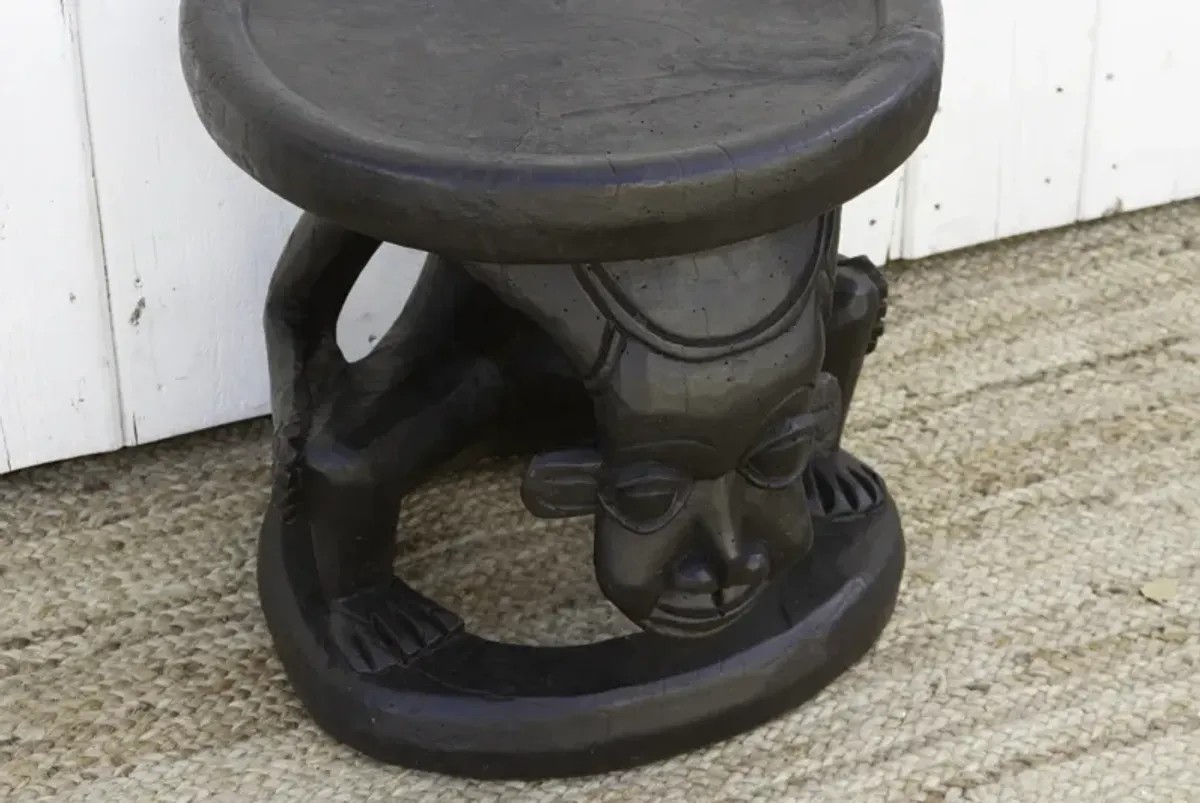 Ebonized Tribal African End Table - de-cor - Brown