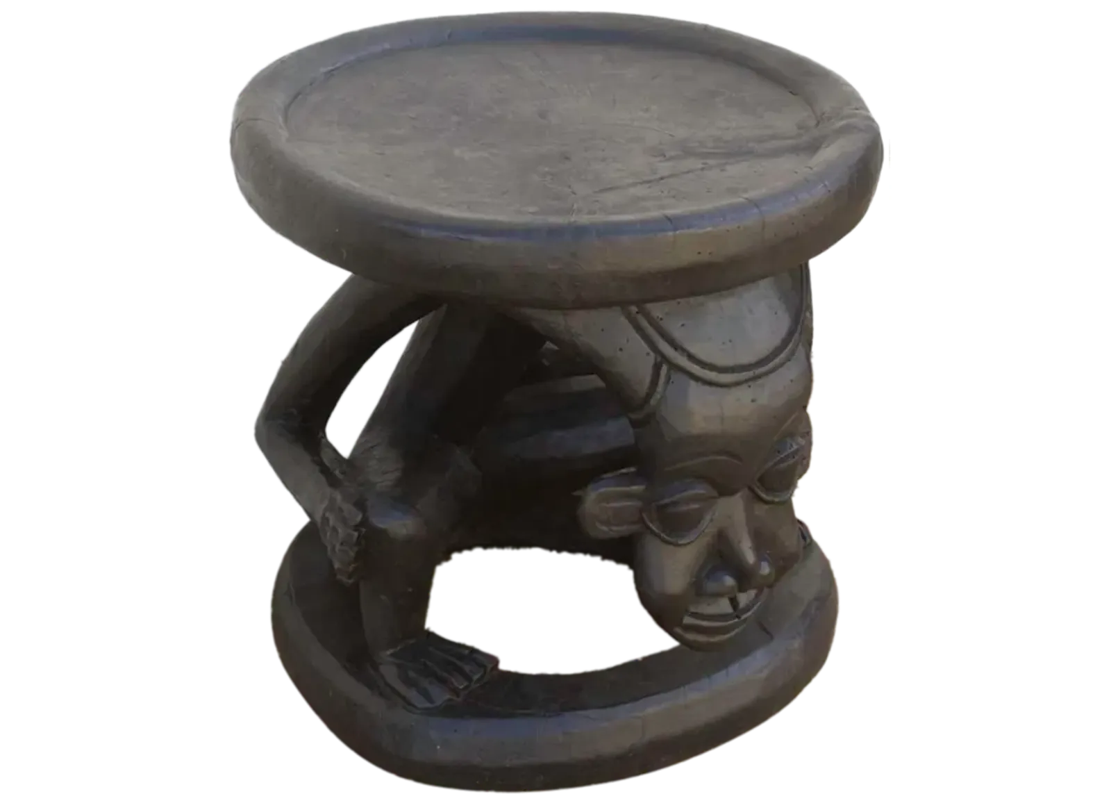 Ebonized Tribal African End Table - de-cor - Brown