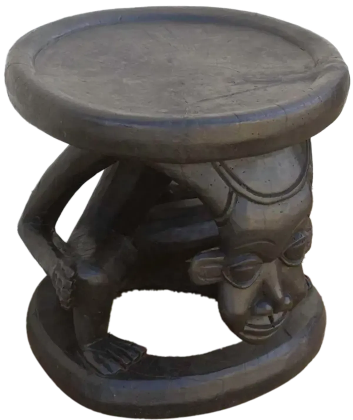 Ebonized Tribal African End Table - de-cor - Brown