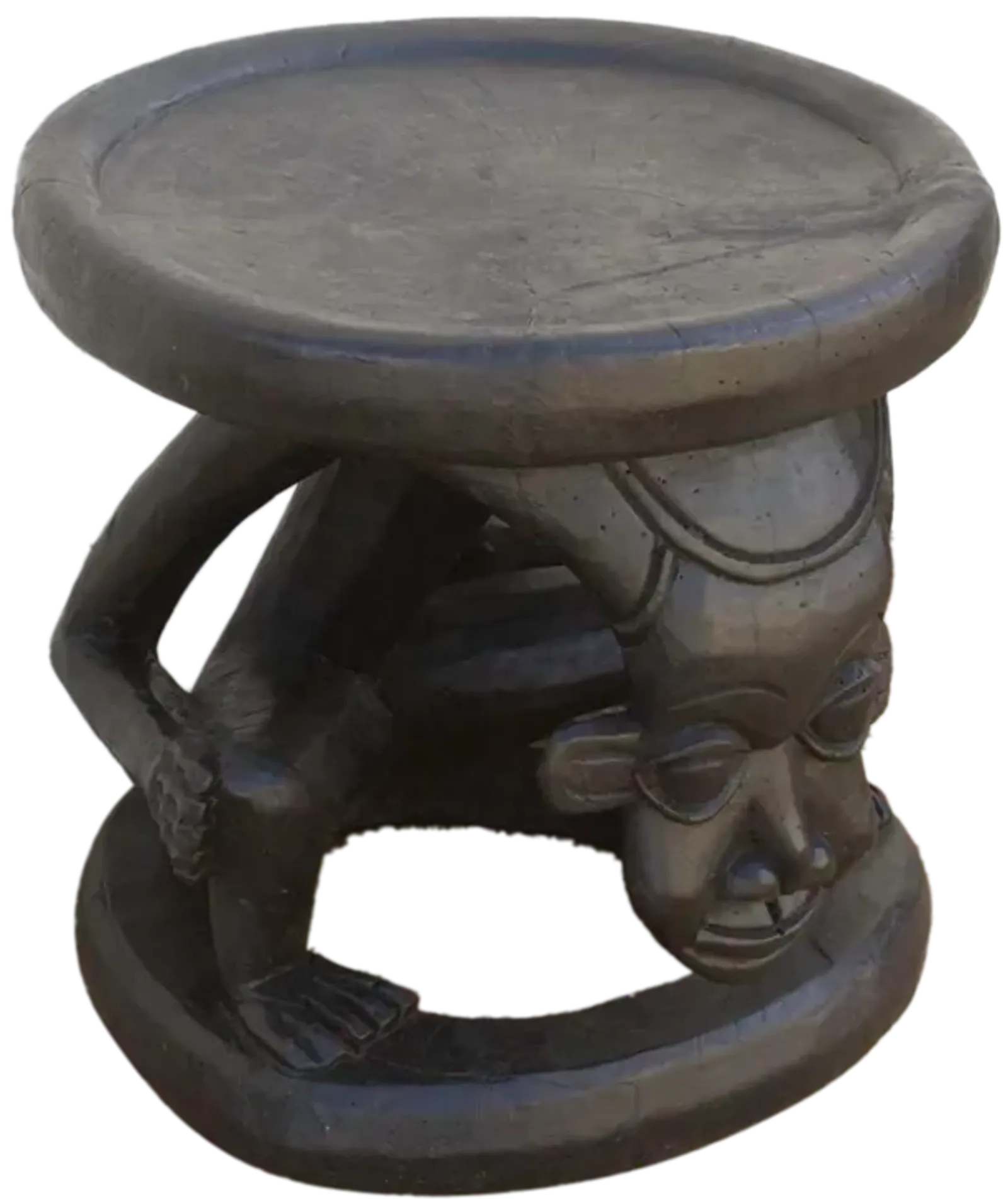 Ebonized Tribal African End Table - de-cor - Brown