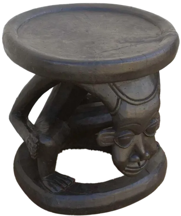 Ebonized Tribal African End Table - de-cor - Brown