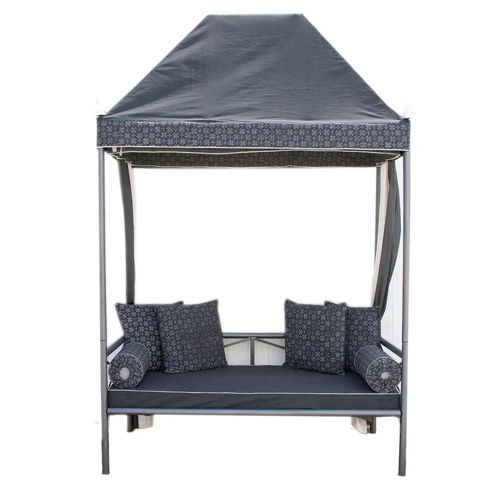 Modern Moroccan Blue Metal Canopy Daybed - de-cor - Comfortable, Sturdy