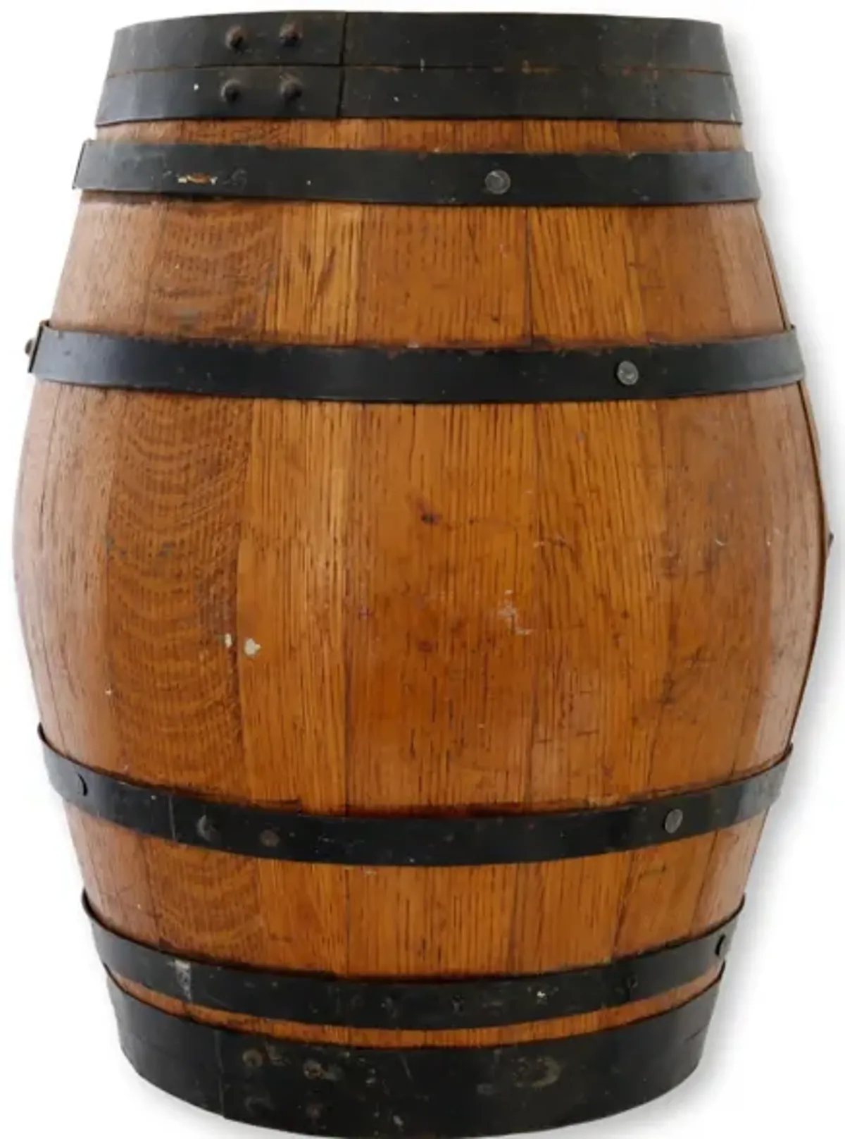 Vintage Wood Sherry Barrel w/Advertising - New England Mercantile - Brown