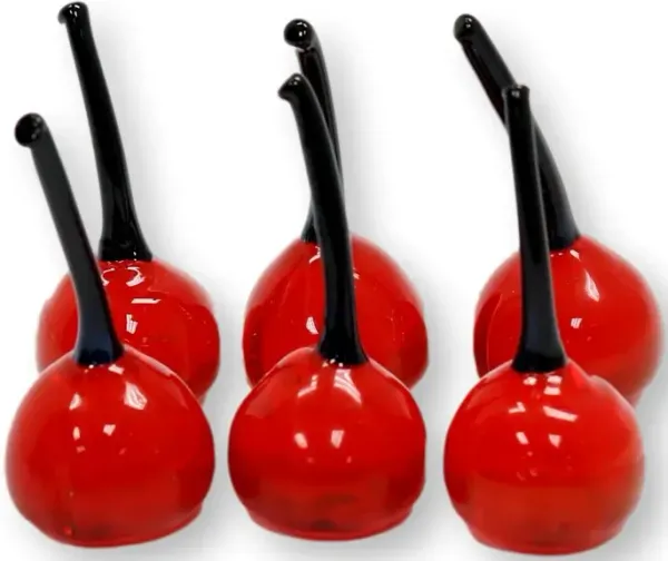 Midcentury Murano Glass Cherries, S/6