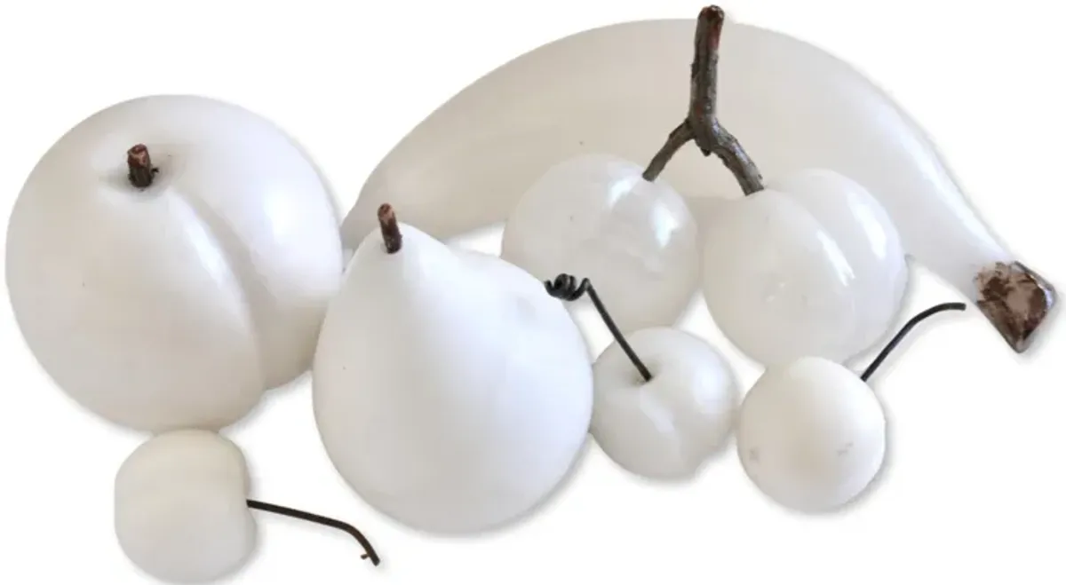 Italian White Alabaster Fruit - 7pcs - The Queens Landing