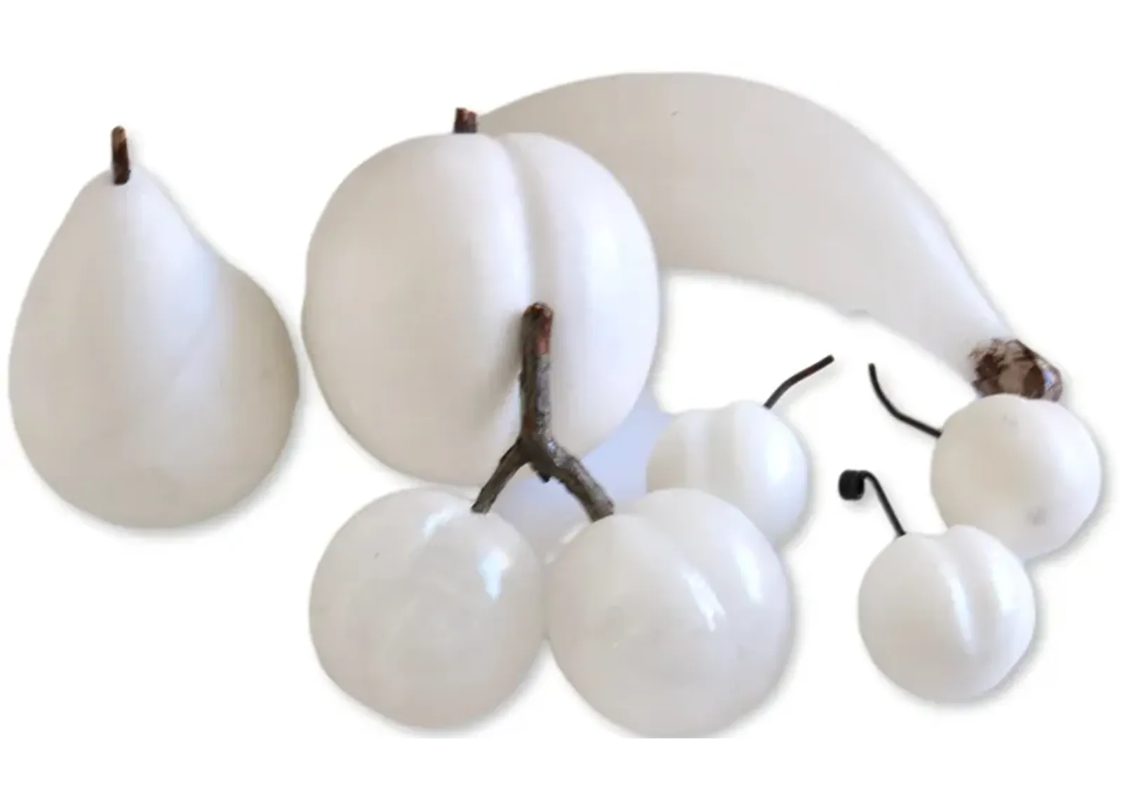 Italian White Alabaster Fruit - 7pcs - The Queens Landing