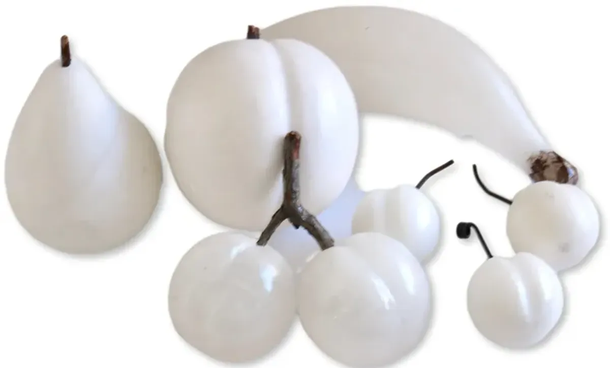 Italian White Alabaster Fruit - 7pcs - The Queens Landing