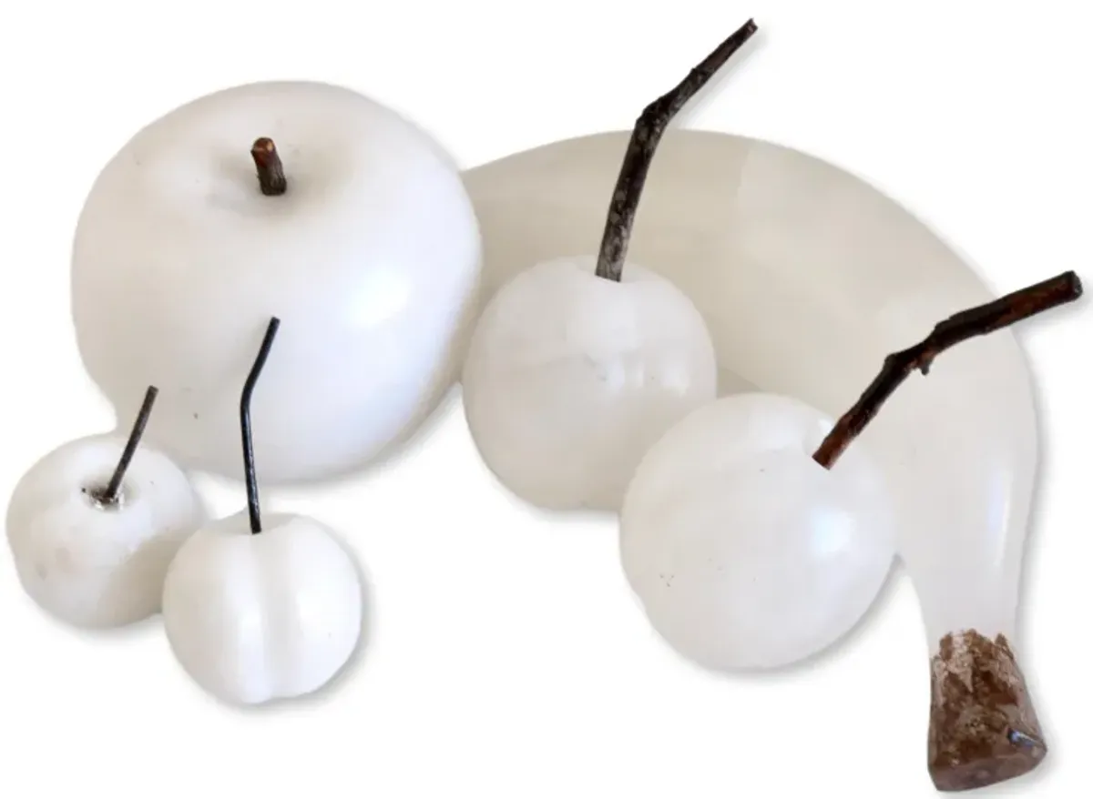 Italian White Alabaster Fruit - 6 pcs - The Queens Landing