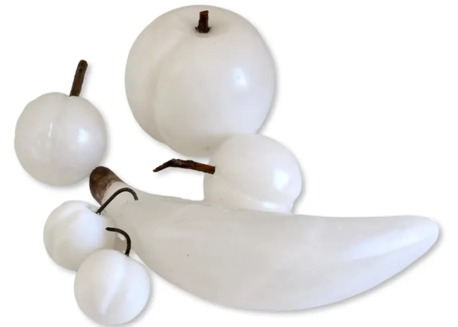 Italian White Alabaster Fruit - 6 pcs - The Queens Landing