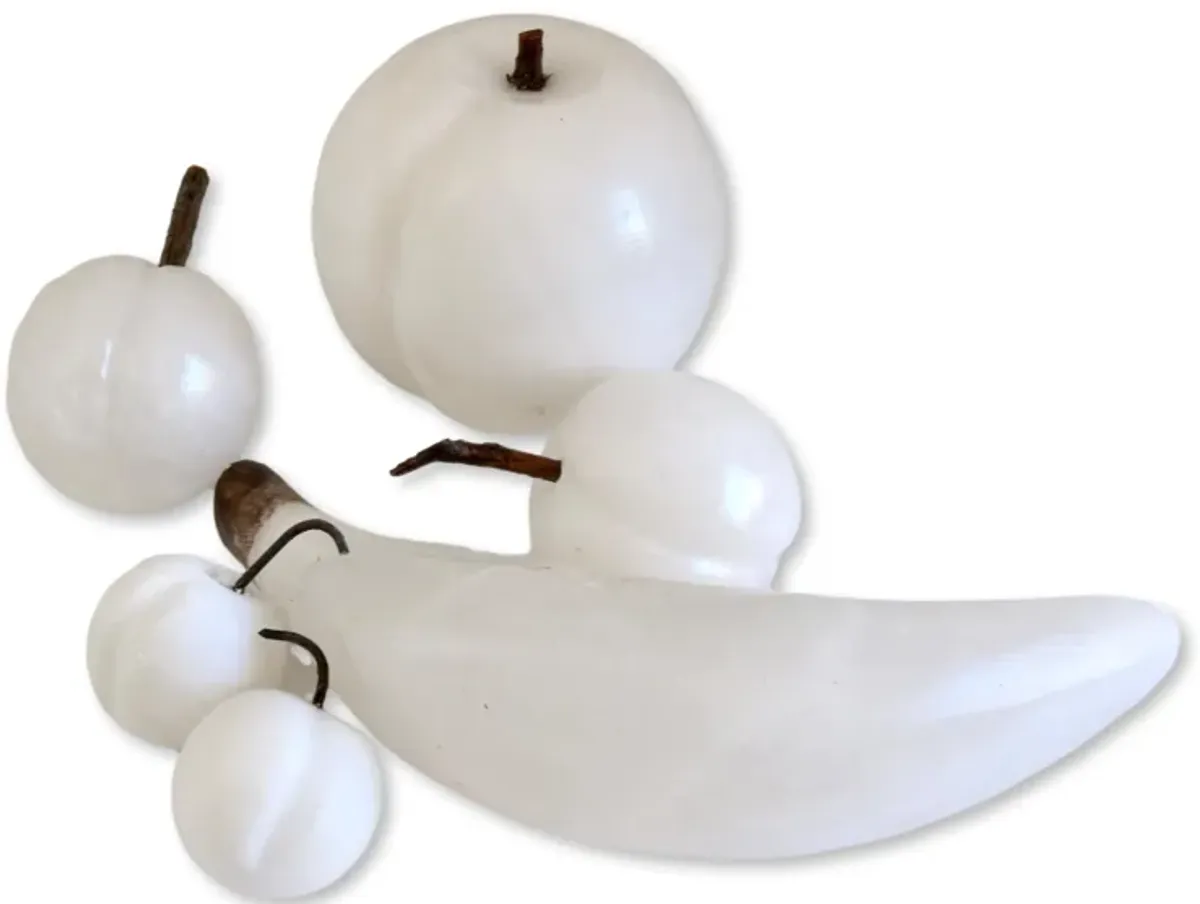 Italian White Alabaster Fruit - 6 pcs - The Queens Landing