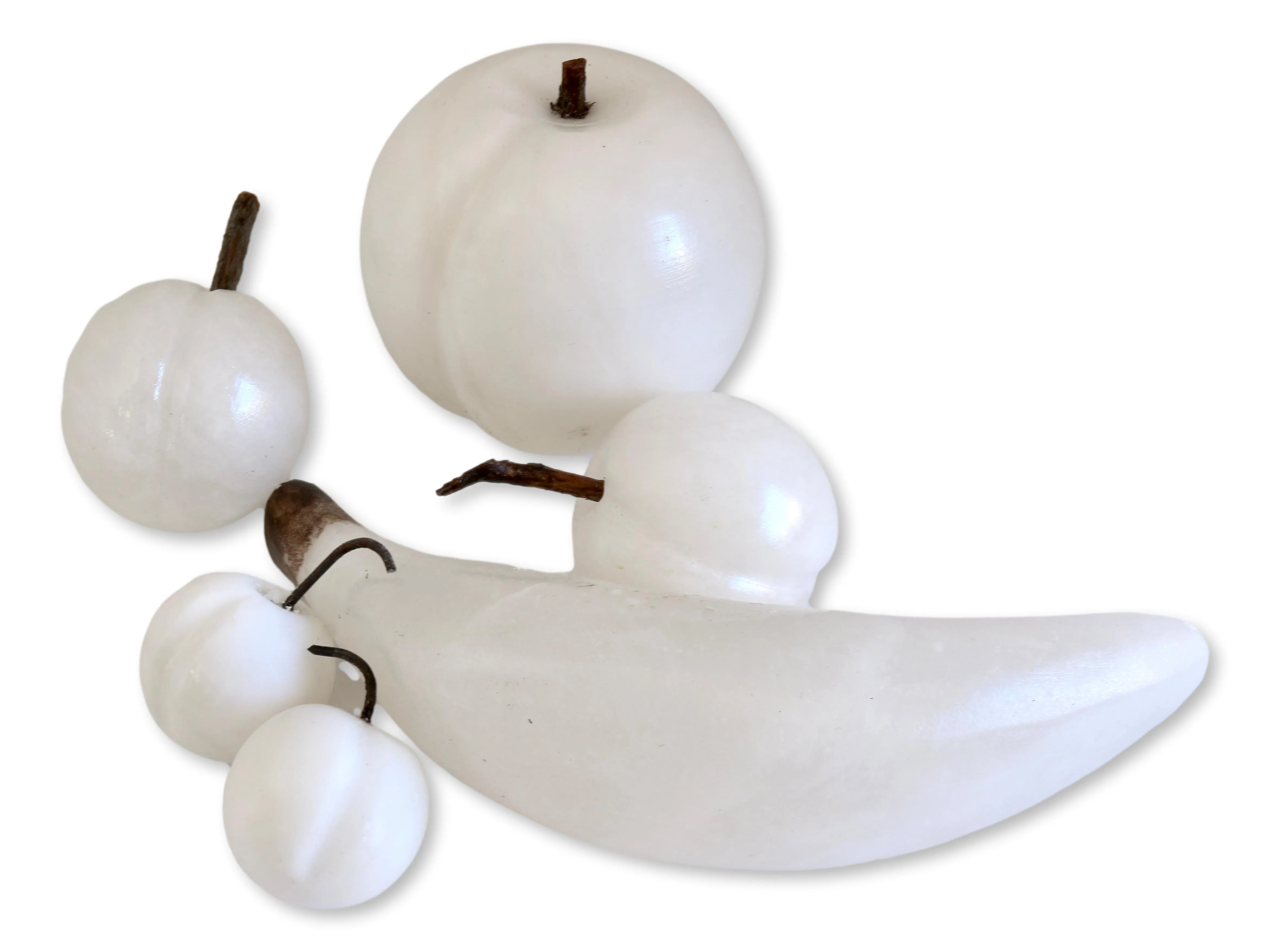 Italian White Alabaster Fruit - 6 pcs - The Queens Landing