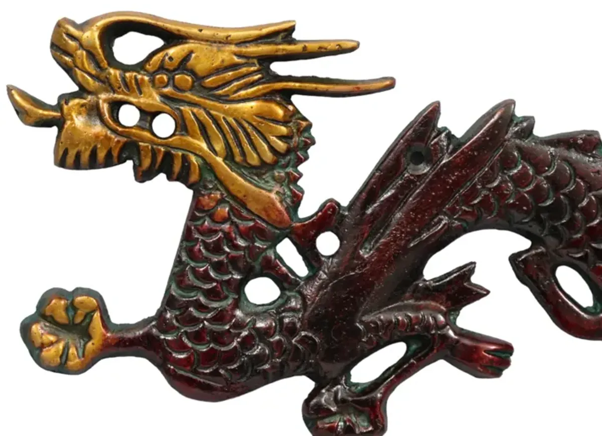 Brick Red Brass Dragon Wall Hooks - Interesting Things