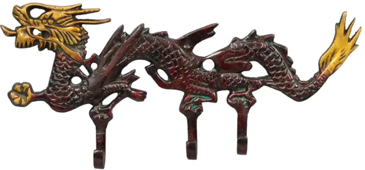 Brick Red Brass Dragon Wall Hooks - Interesting Things