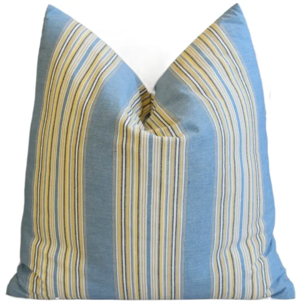 French Blue Striped Ticking Pillow