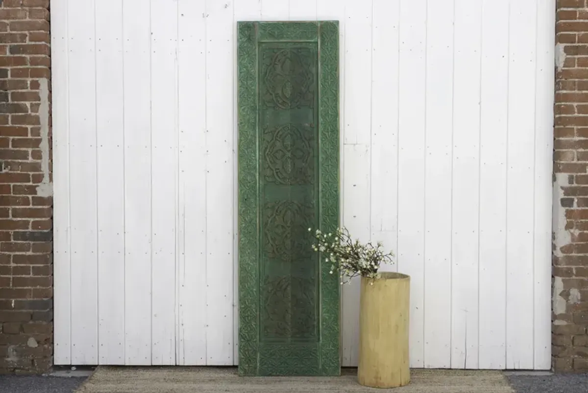 Emerald Moroccan Medina Carved Door - de-cor - Green