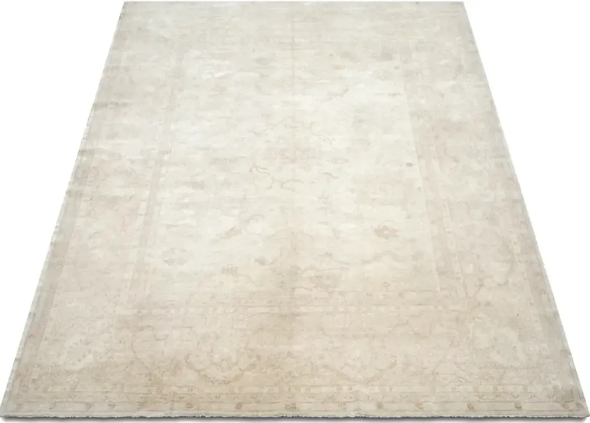 1980s Turkish Oushak Rug - 8' x 9'10" - Nalbandian - Beige - Beige