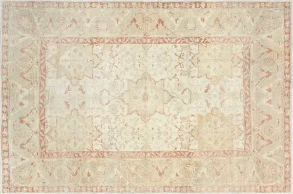 1980s Turkish Oushak Rug - 5'9" x 8'7" - Nalbandian - Red - Red