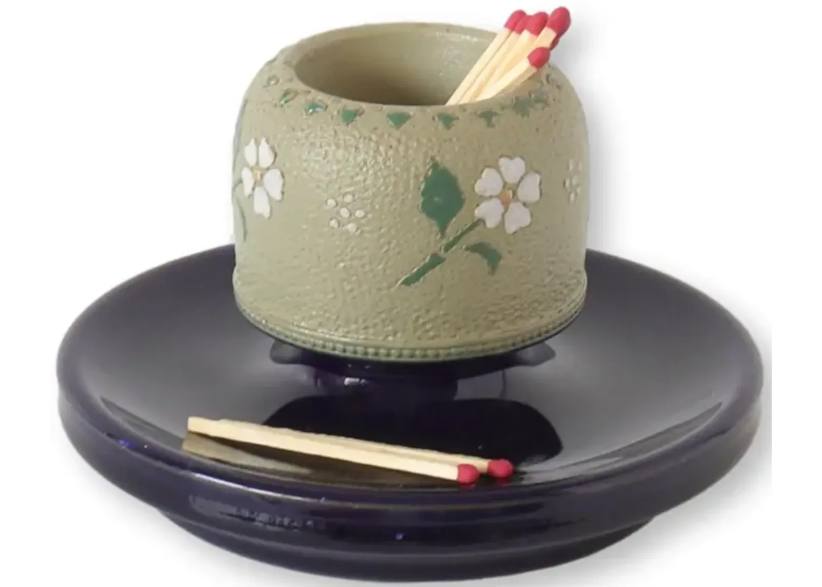 English Match Striker w/cobalt Glaze - Rose Victoria - Green