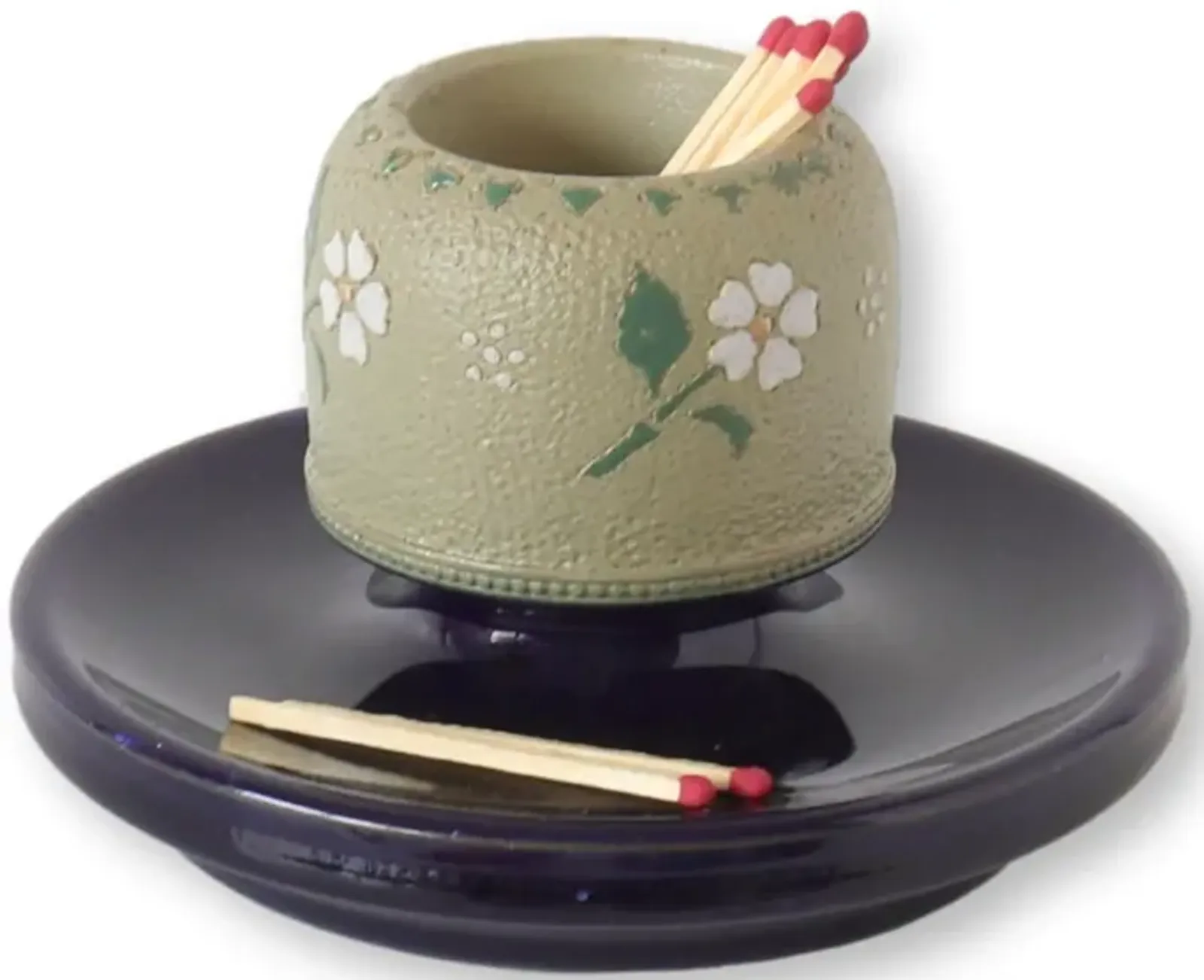 English Match Striker w/cobalt Glaze - Rose Victoria - Green