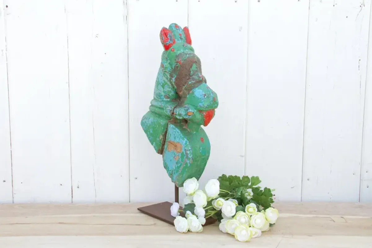 Antique Temple Horse Head Bust - de-cor - Green