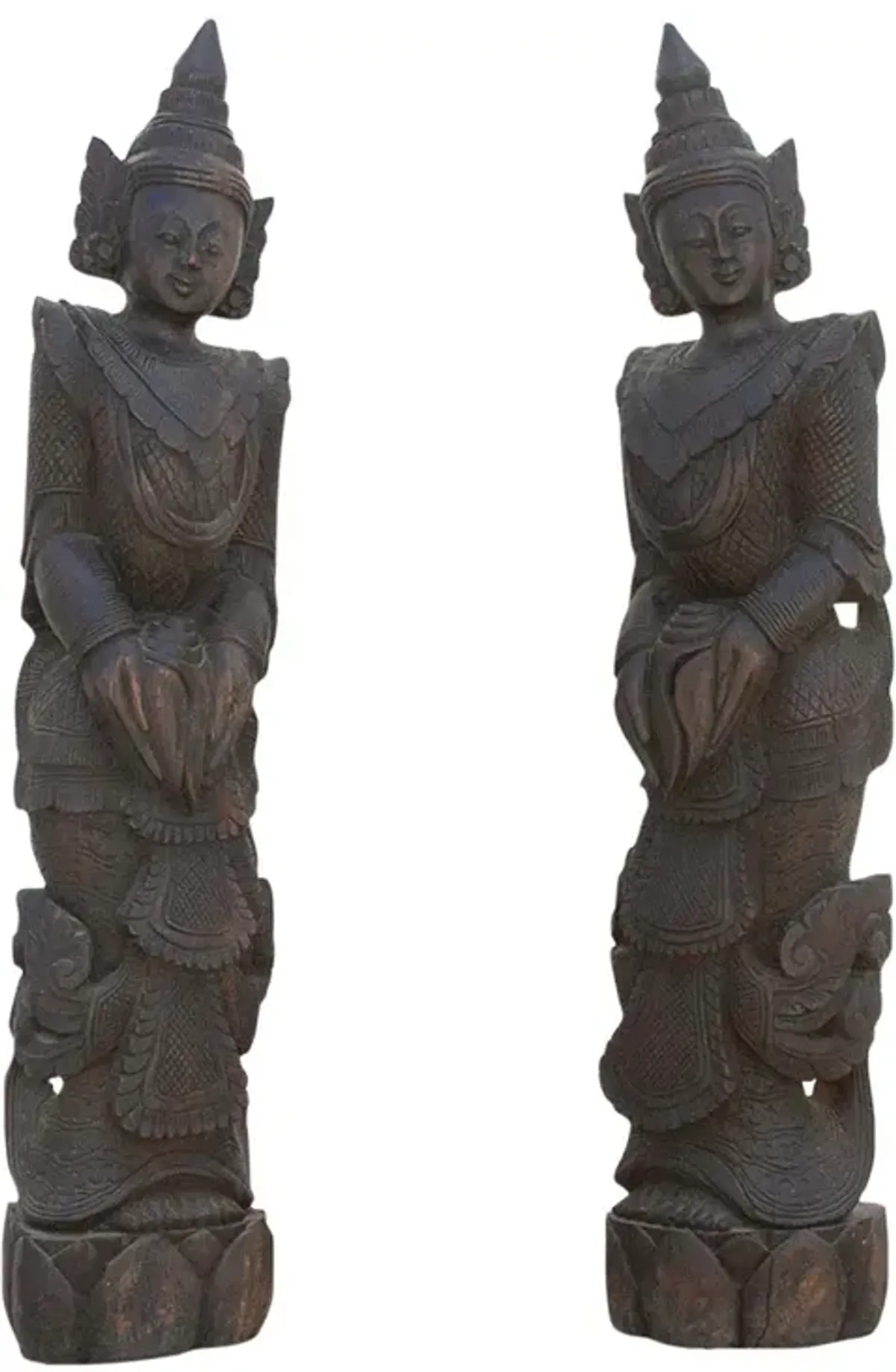 Set of Two, Stunning Bali Carved Statues