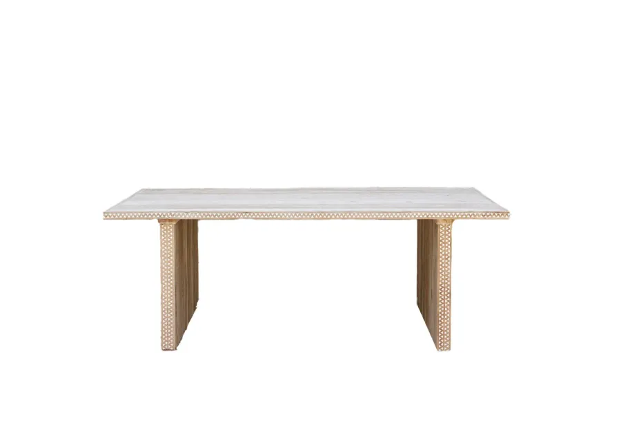 Bleached Mother of Pearl Dining Table - de-cor