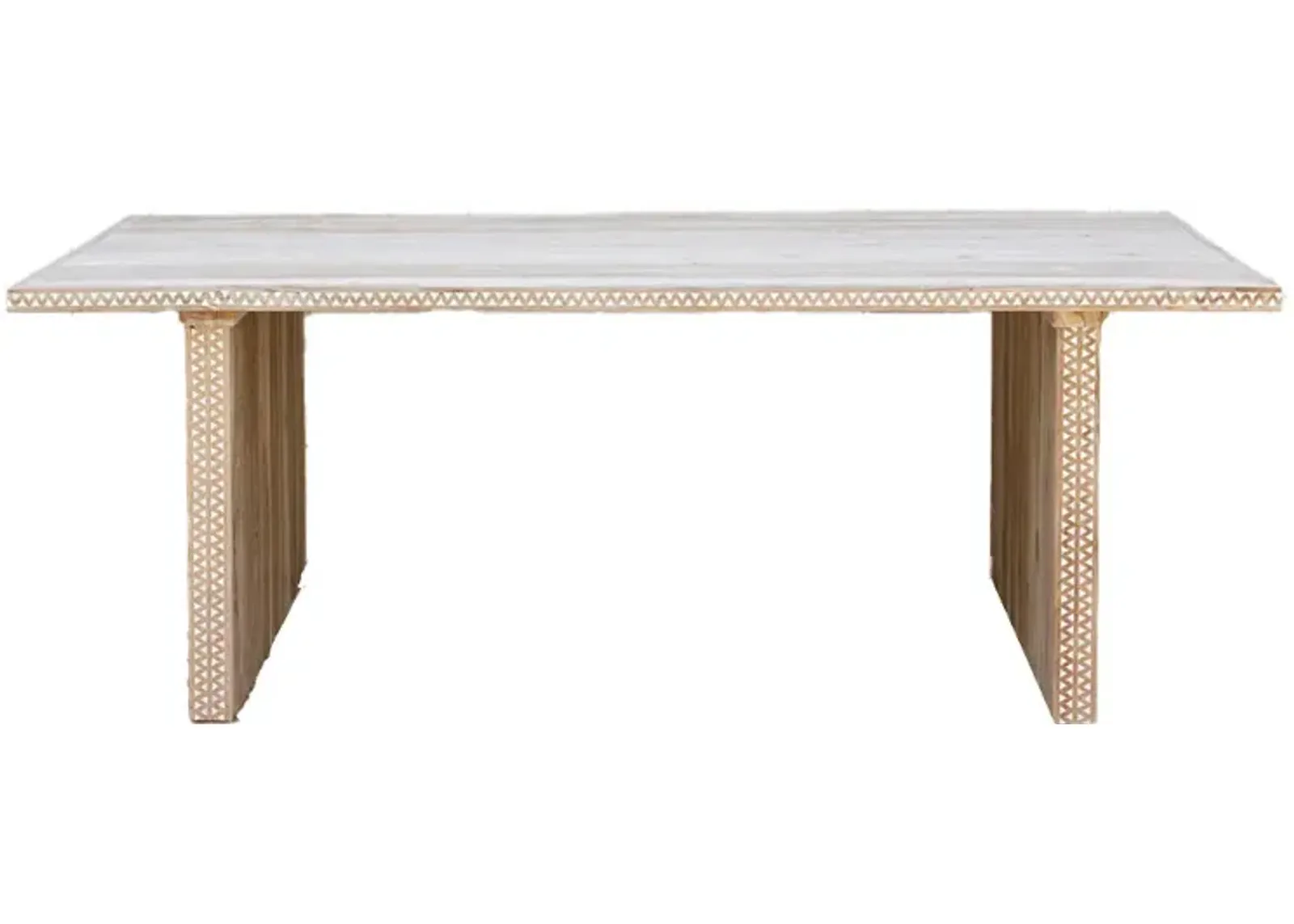 Bleached Mother of Pearl Dining Table - de-cor