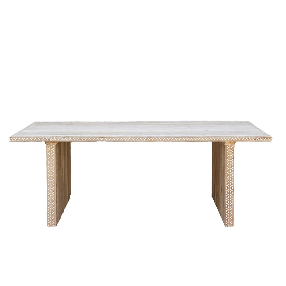 Bleached Mother of Pearl Dining Table - de-cor