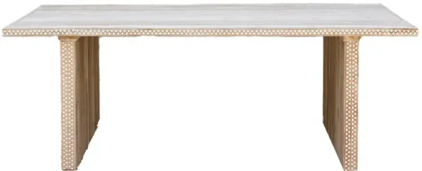 Bleached Mother of Pearl Inlay Bench - de-cor - Brown